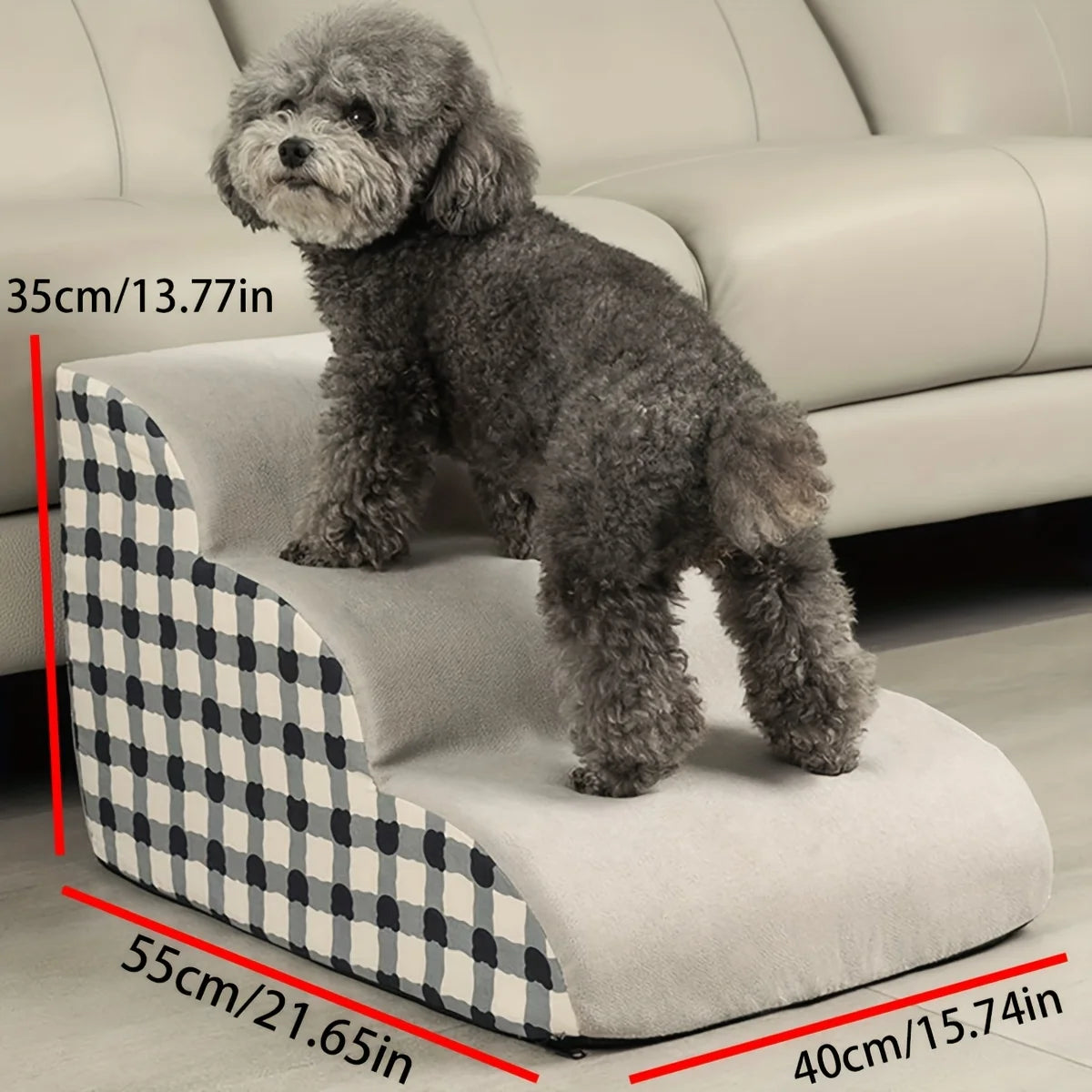 Pet 2/3 Steps High Density Foam Dog Secure Stairs Ramps Non-Slip Pet