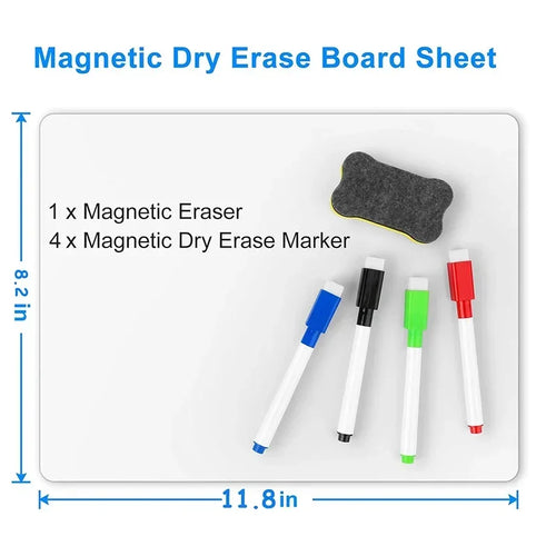 A4 Size Dry Erase White Board for  Fridge Sticker Magnetic