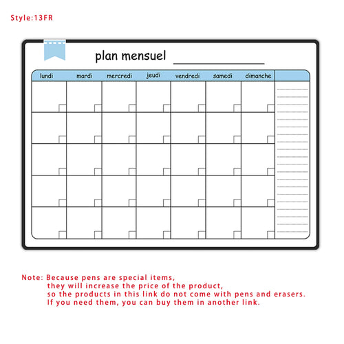 A3 Size Magnetic Weekly &monthly Planner Dry Erase Calendar Fridge