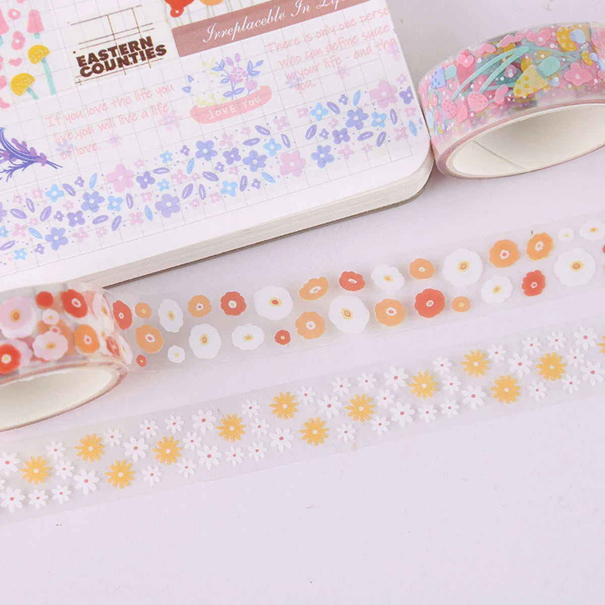 5-PCS boxed transparent pet flower language and paper tape diy