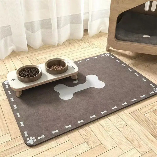 Winter Feeding Mat-Absorbent Pet Placemat for Food and Water Bowl with