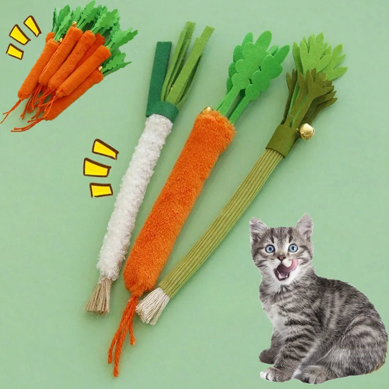 1 Set Cat Chew Toy with Bell Bite Resistant Interactive Kitten Teeth