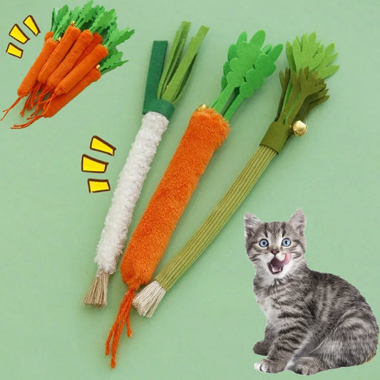 1 Set Cat Chew Toy with Bell Bite Resistant Interactive Kitten Teeth