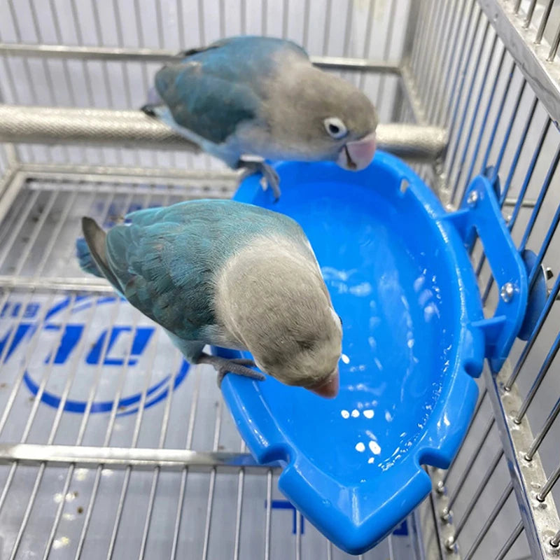 Parrot Food Tray Multifunction Creative Blue Bathtub Animal Cage