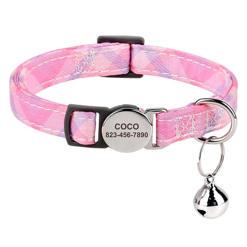 Cat Collar Free Personalized Kitten Collars Engraved Pet Puppy Name