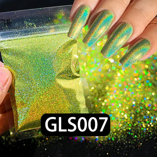 Laser Holographic Rainbow Nail Glitter 0.2MM Sparkly Nails Glitter