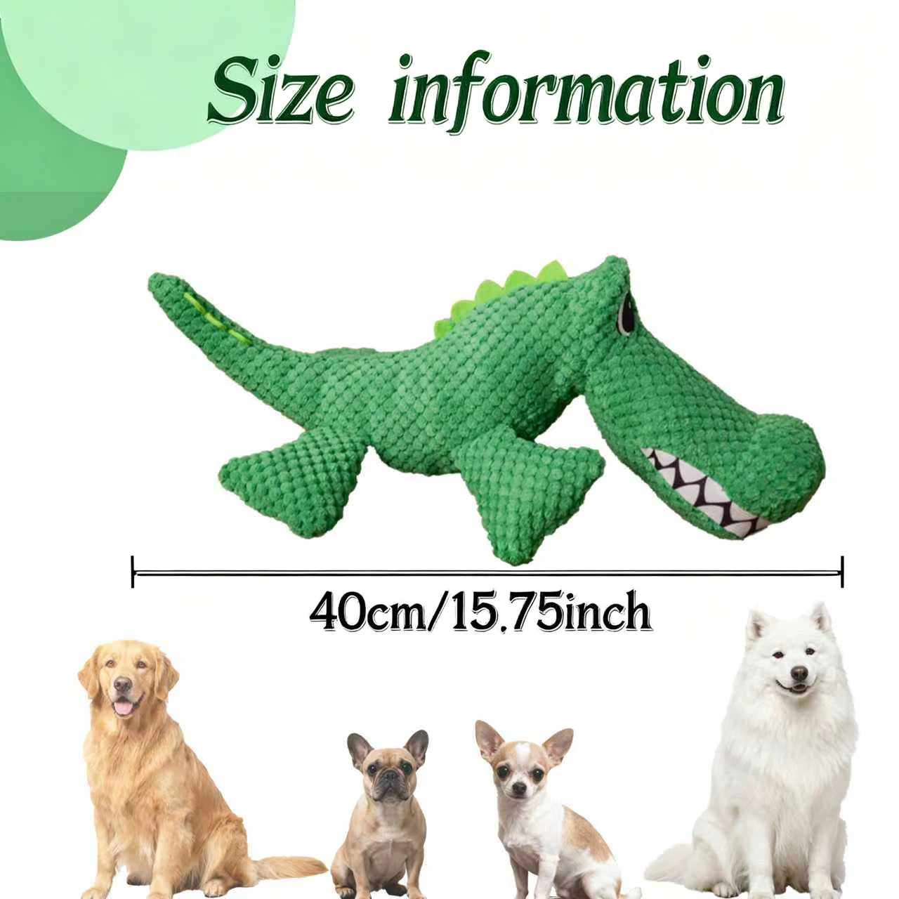 Pet Chew-Resistant Plush Interactive Toy with Sound, Dinosaur Shape,