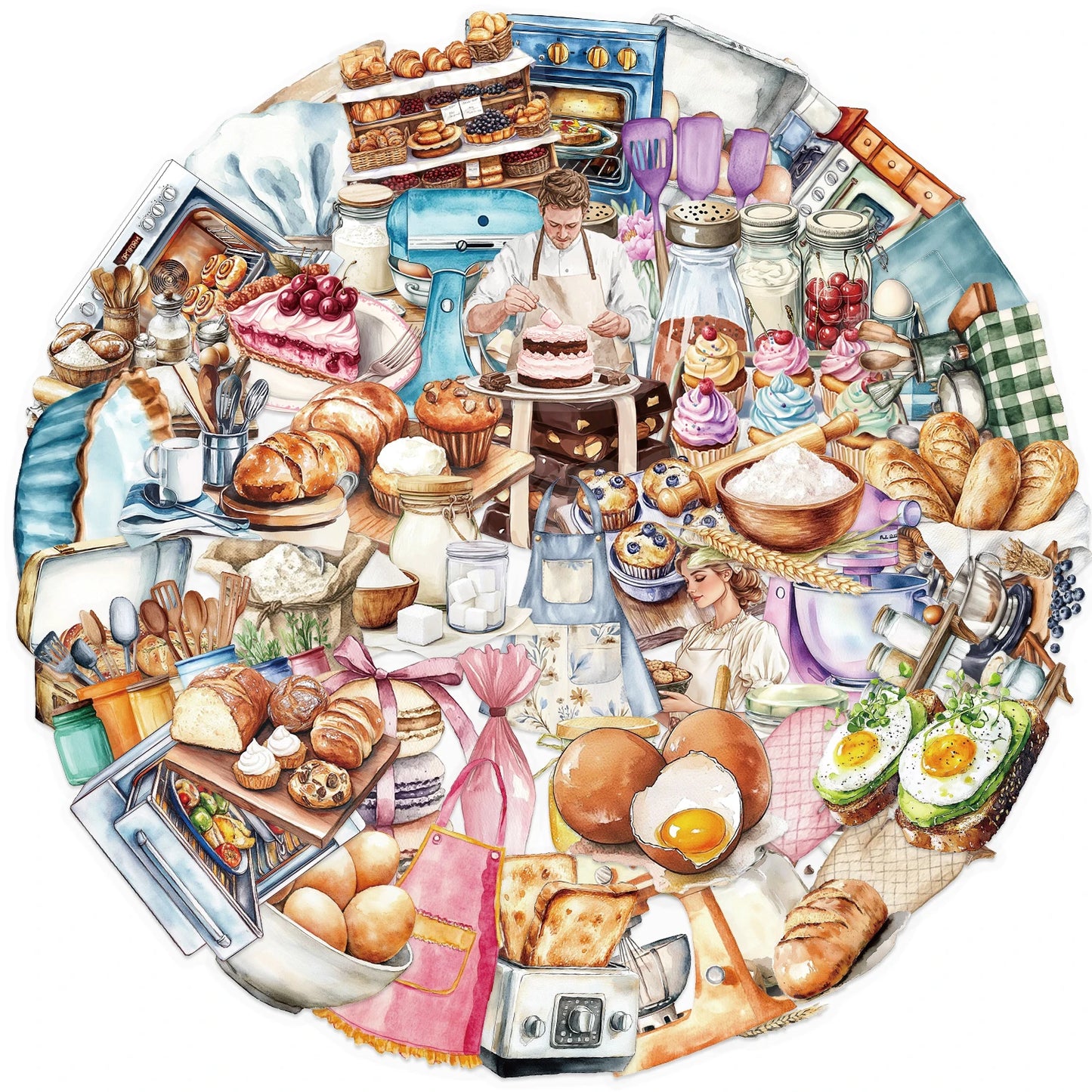 50/100PCS Baking Theme PET Material Graffiti Stickers DIY Aesthetic