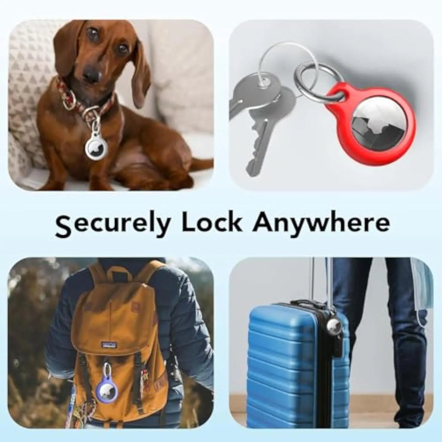 Waterproof Cover for Apple Airtag Holder Keychain with Anti-Lost