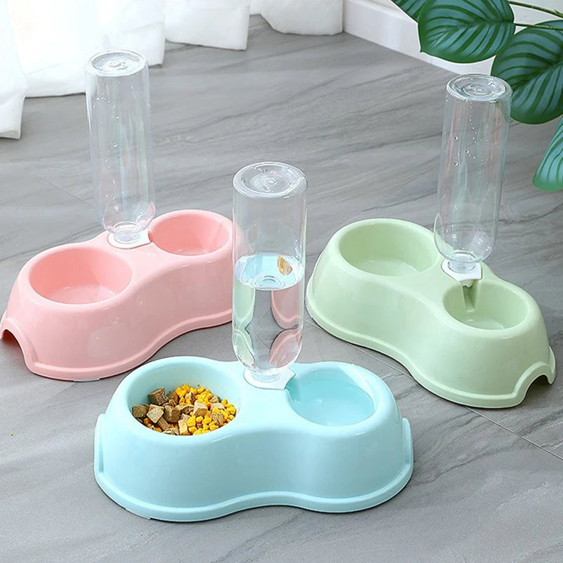 Pet Cat Bowl Automatic Feeder Water Dispenser Dog Cat Food Bowl with