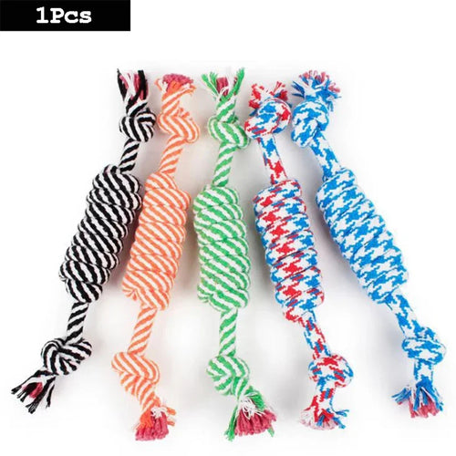 1pc Dog Toy Carrot Knot Rope Ball Cotton Rope Dumbbell Puppy Cleaning