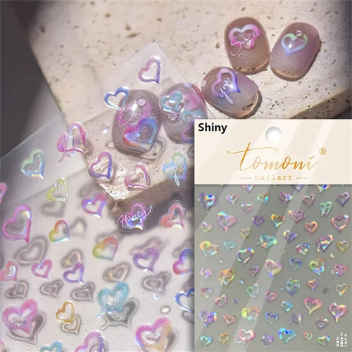 1 piece 5D color crystal star nail stickers high quality love shiny