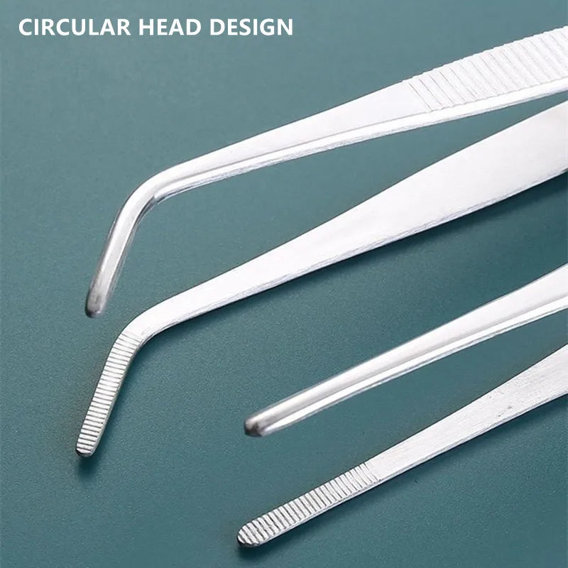 Stainless Multifuctional Steel Elbow Tweezers Aquarium Clip Long Tongs
