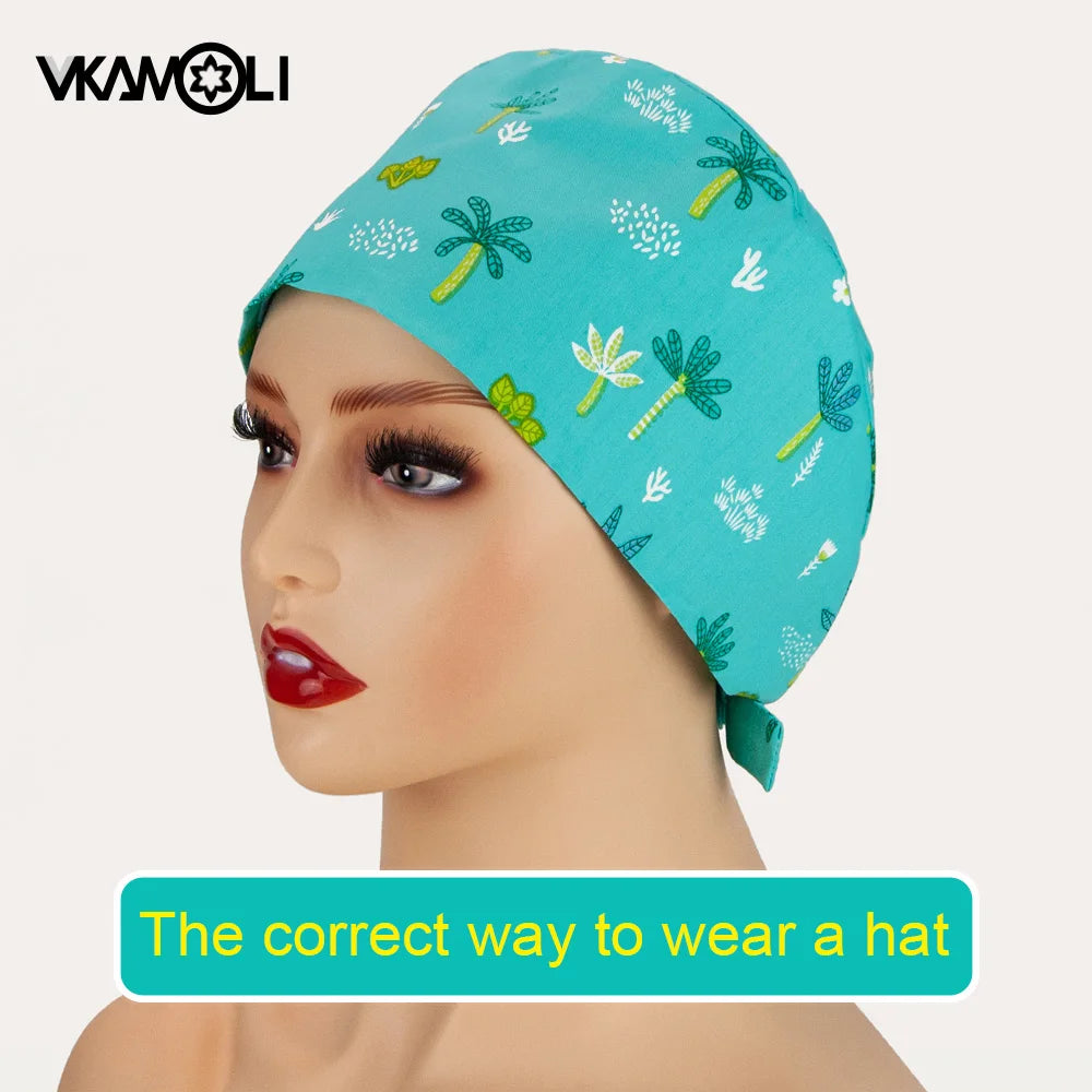 wholesale printed Scrub Cap pet grooming Work Skull Cap 24 hours