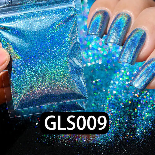 Laser Holographic Rainbow Nail Glitter 0.2MM Sparkly Nails Glitter