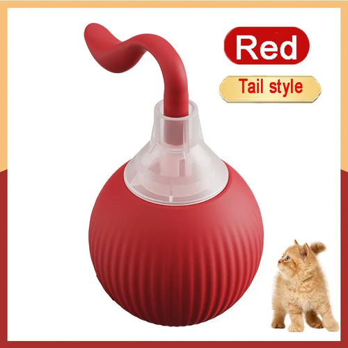 Cat Interactive Ball Toys Automatic Rolling Ball Faux Tail