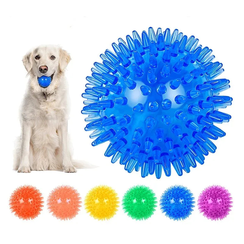 Pet Dog Toys Cat Puppy Sounding Toy Polka Squeaky Tooth Cleaning Ball
