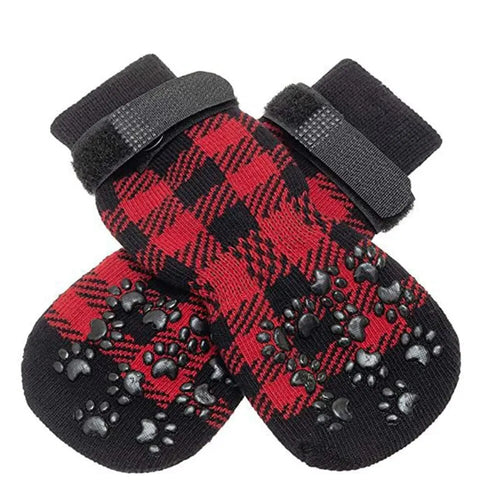 4PCS Pet Stocking Christmas Dog Stocking Thermal Strap With Non-slip