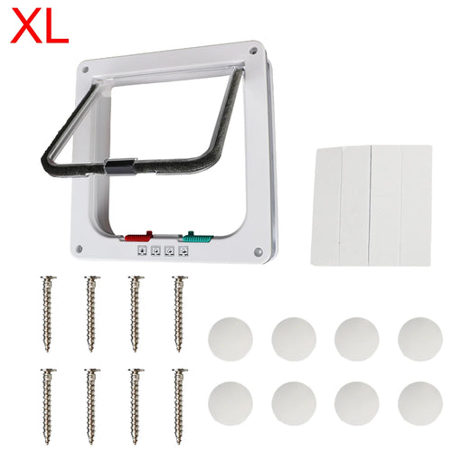 For Dog Cat Kitten ABS Plastic Dog Cat Flap Door With 4 Way Lock
