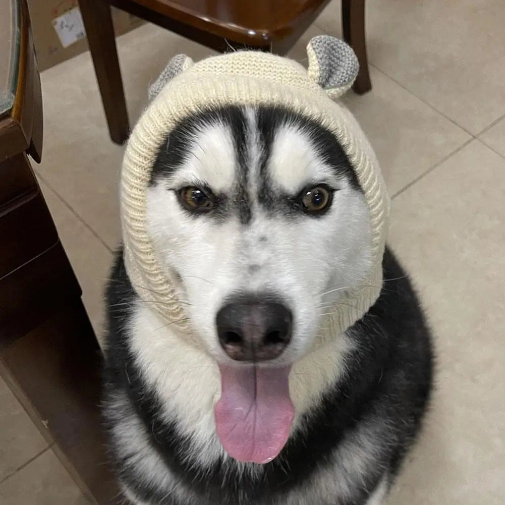 New Quiet Dog Ear Muffs Noise Protection Pet Ears Covers Knitted Hat
