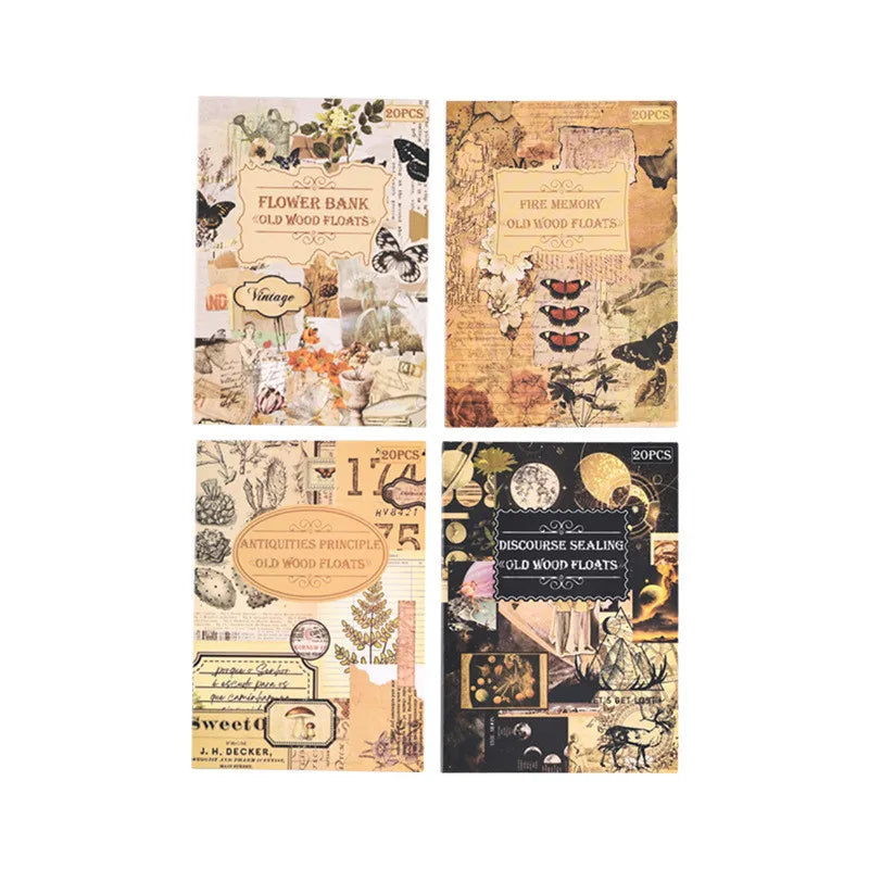 20 Sheets Vintage Scrapbooking Stickers Books PET Materials Creative
