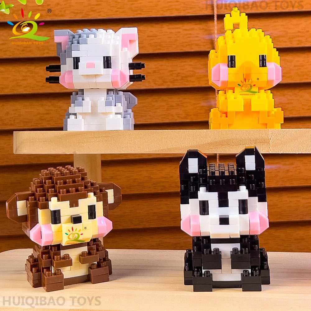 HUIQIBAO MINI Cute Pet Animal Penguin Model Building Block Micro Set