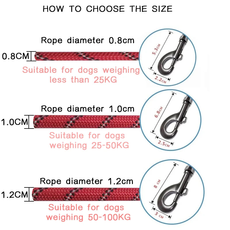 150/200/300cm Strong Dog Pet Leash Reflective Leash Large Small Dog