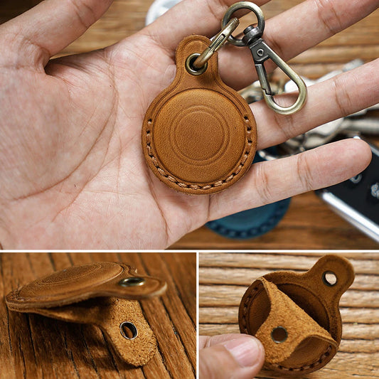 Leather Protective Case for Pet GPS Tracker Keychain – Anti-Loss