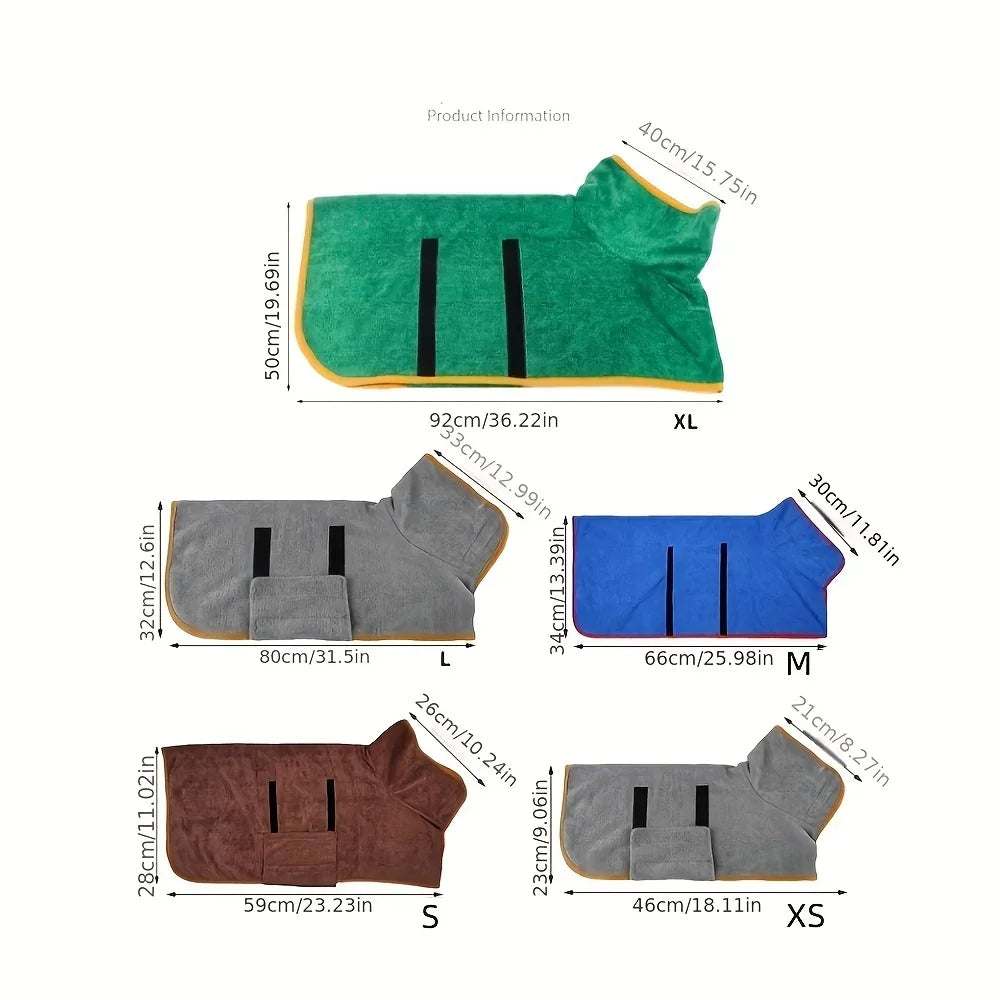 Dog Bathrobe Absorbent Pet Quick Drying Bath Towel Dog Bath Towel