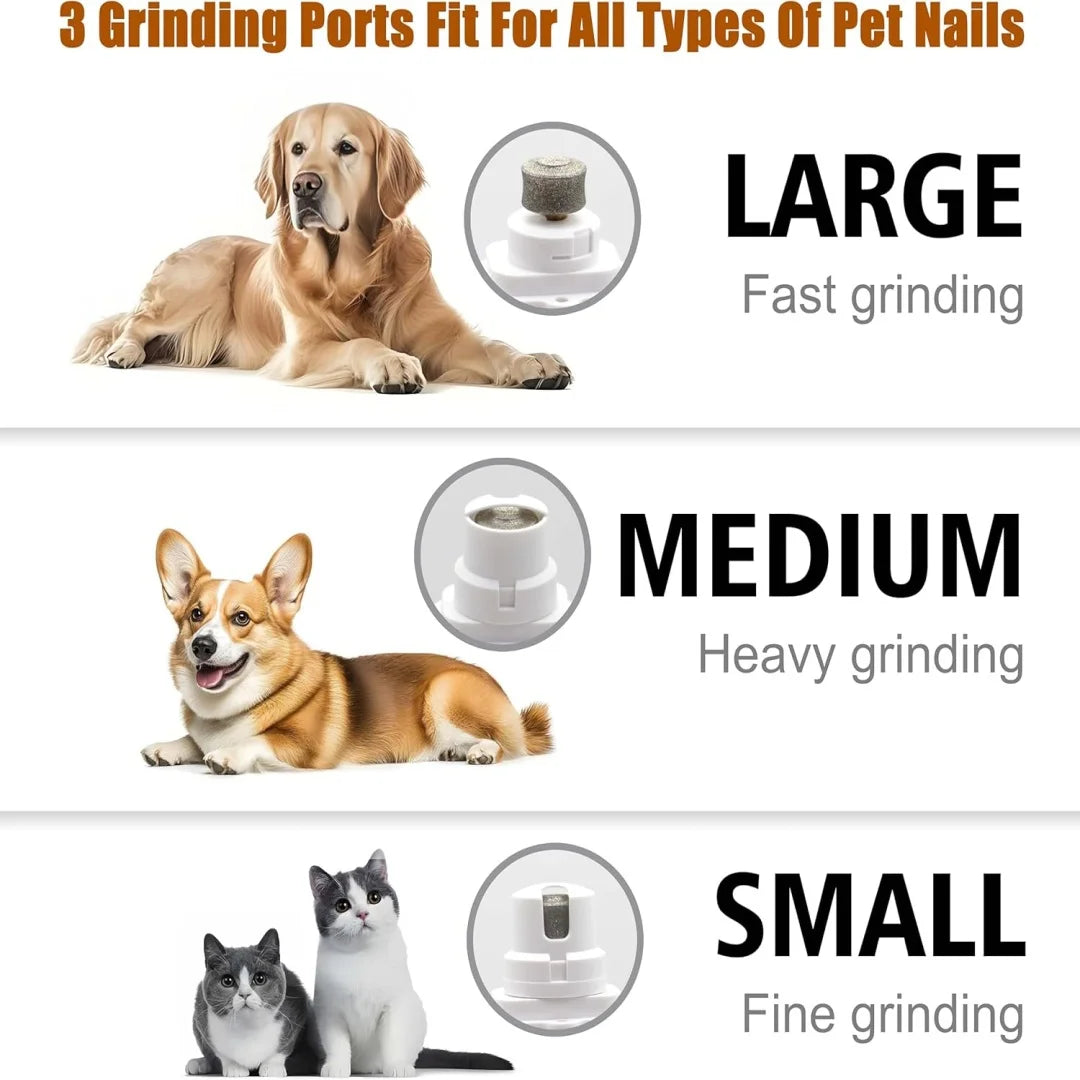 Pet Nail Clippers, Quiet Pet Nail Grinder with 2 LED Lights for Large