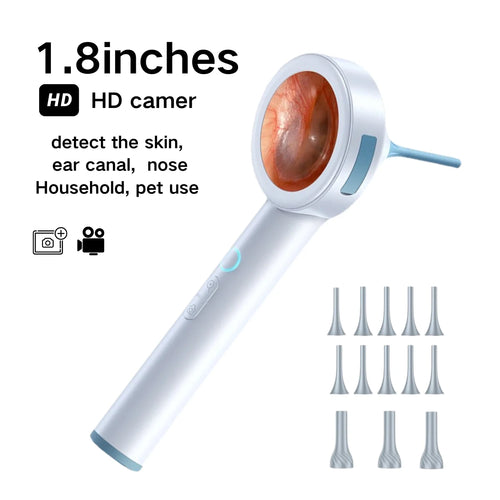 1.8’’ Screen Ear Camera Instant On/Record, Home & Pet Otoscope for