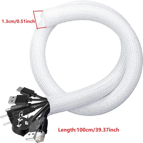 1M 3M 5M Braided Cable Sleeve PET Nylon Wrapping Cable Casing Cable