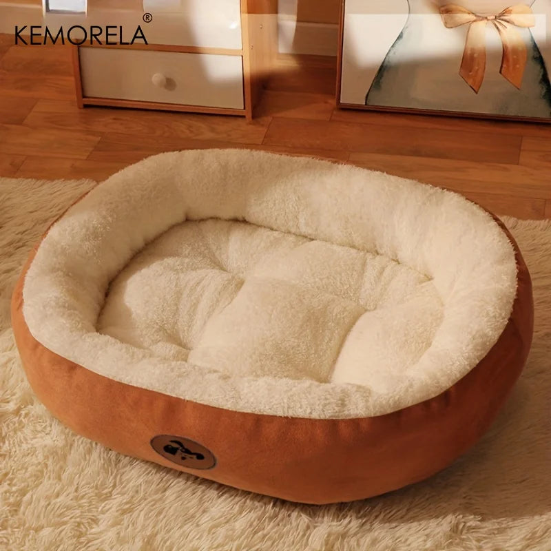 Cozy Oval Snuggle Pet Bed, Plush & Thickened Cat Bed Warm and Secure