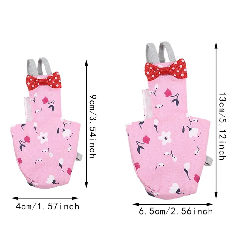 Parrot Diaper with Bowtie Cute Colorful Fruit Floral Cockatiel Pigeons