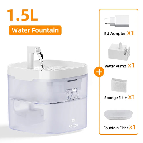 ROJECO Smart Cat Water Fountain Automatic Pet Water Dispenser For Cats