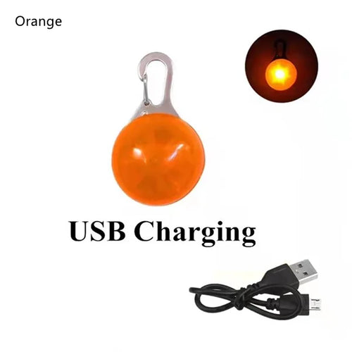 Led Dogs Collars Pendant Rechargeable Pet Usb Luminous Collar Pendant
