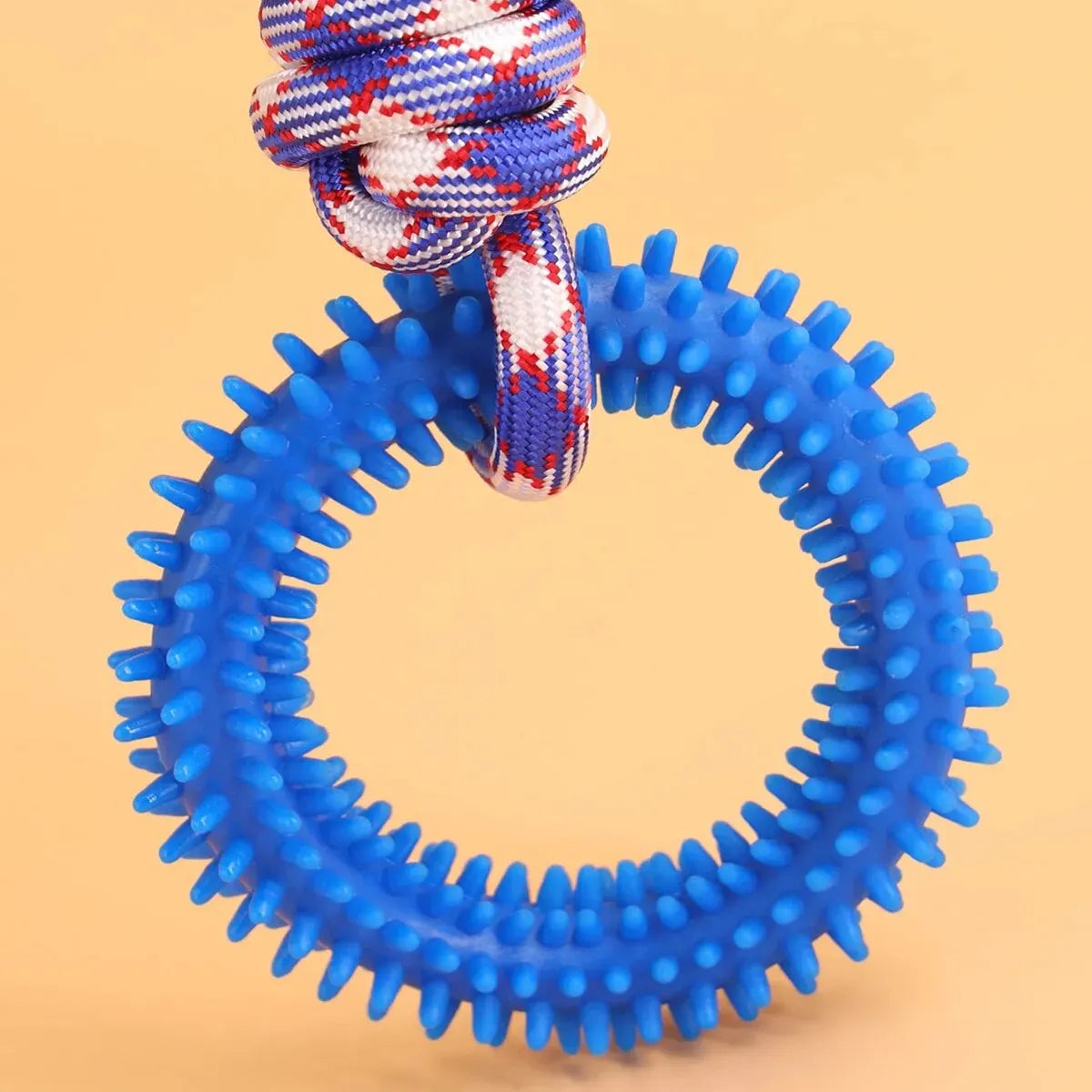 Supet Interactive Training Pet Toy Ring Spiked Ring Dog Teeth Cleaning