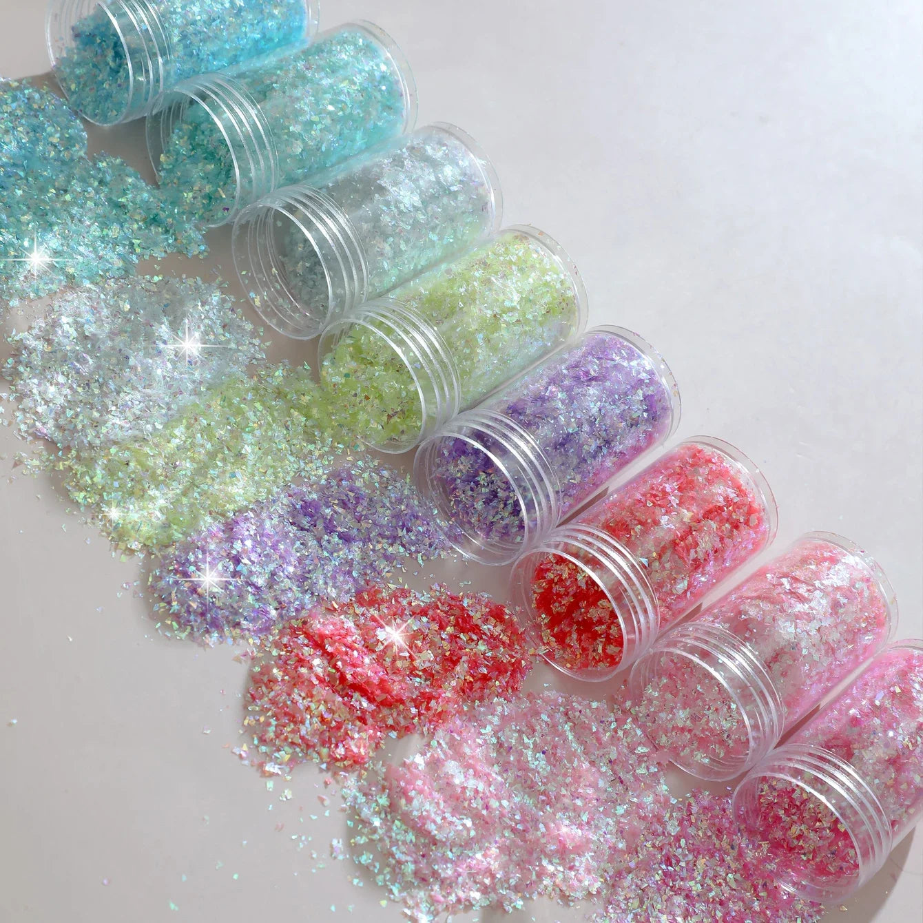 8-Color Lridescence Ultra-Thin Nail Enhancement Glitter DIY Glue Drip