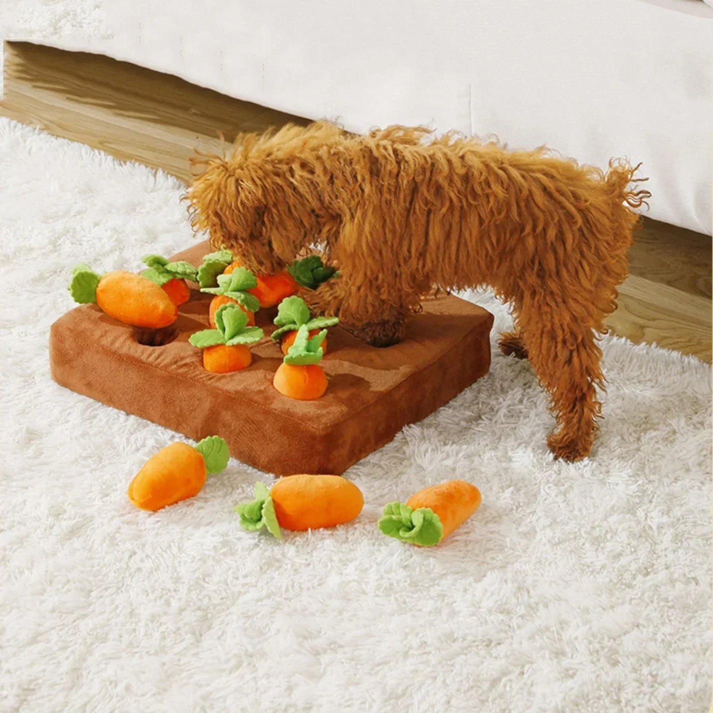 Dog Carrot Plush Toy Interactive Dog Toys Plush Puzzle Toys 2 In 1