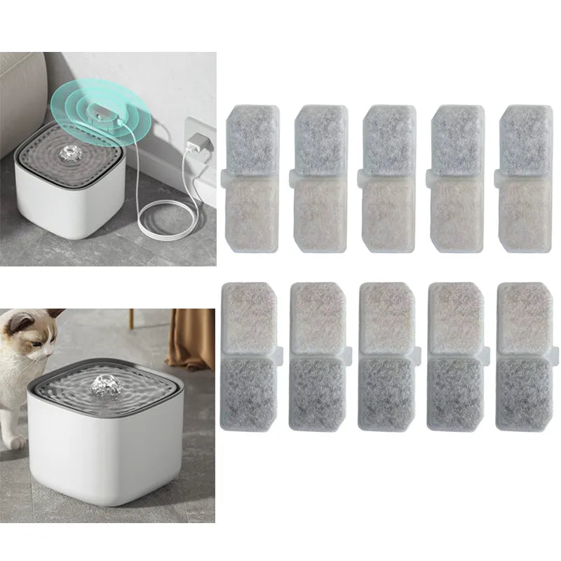 10pcs Cat Water Fountain Filter Replacement Filters Pet Cats Water