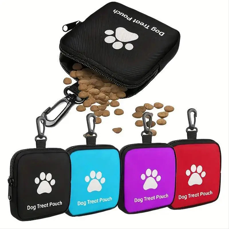 Pet Dog Food Storage Bag For Going Out Dog Paw Printed Synthetic