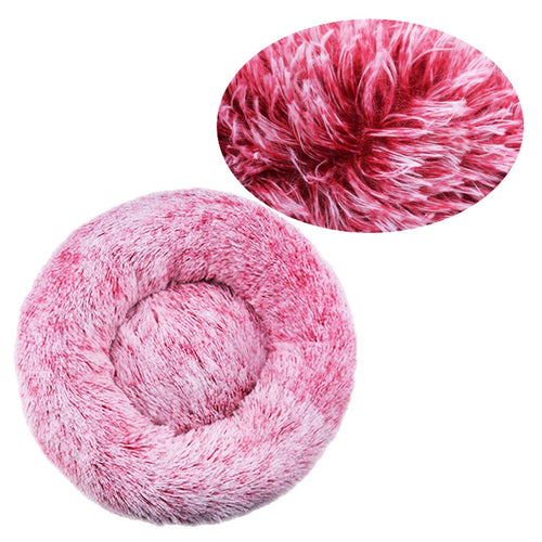 Round Dog Bed Winter Warm Cat Bed Plush Basket for Dog Washable Pet