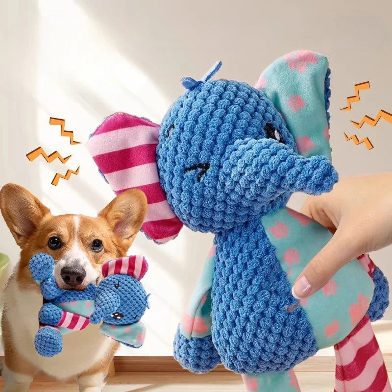 New elephant toy patchwork rabbit fox toy dog toy sound pet plush chew
