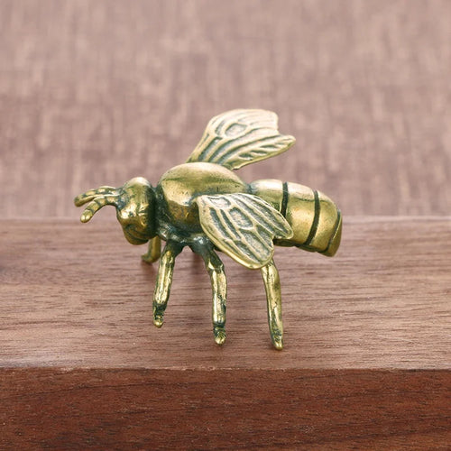Solid Brass Insect Honeybee Figurines Miniatures Tea Pet Funny Beetle
