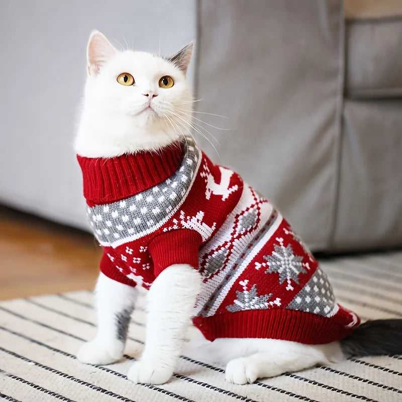 Christmas Style Pet Sweater for Dogs And Cats New Knitted Wool Sweater