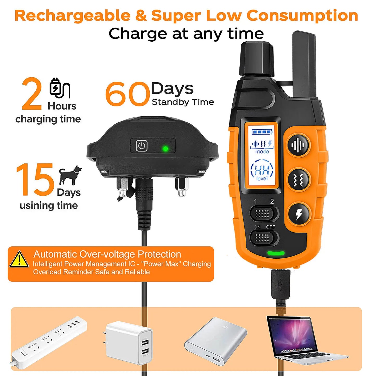 3300Ft Dog Training Collar with Remote Rechargeable Waterproof E