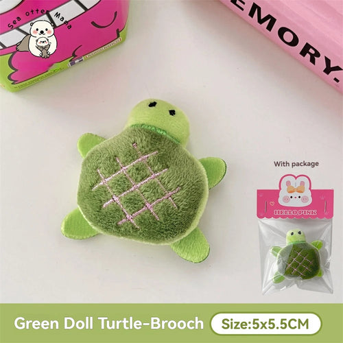 1/4 Pcs Cute Pet Brooch Pendant Cartoon Plush Crocodile Turtle Doll
