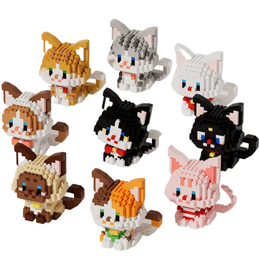 NEW DIY Cute Cat Pets Orange Puppet Silver Gradual Layer Cow Building