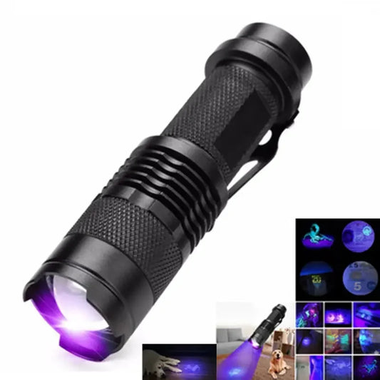 UV LED Portable Flashlight 395nm Black Light Wavelength Violet