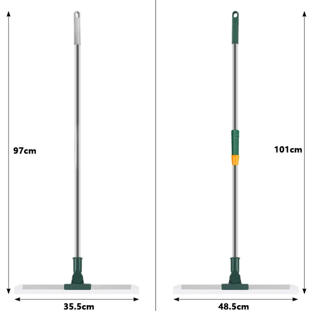 Silicone Scraper Broom with Squeegee for Floor, Glass & Bathroom